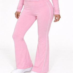 Women Seam Detail Tracksuit <b>Zip</b> <b>Up</b> <b>Jacket</b> & Flare Pants Activewear Set Flare Breathable & Comfort Tracksuit For Women - Product Image 4