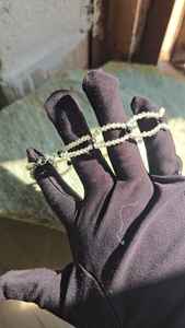 กำไลข้อมือเพชรโมอิสซาไนต์ทรงกลมสีดำ 5 มม. และสีขาว 3 มม. สวยงาม สามารถปรับขนาดได้ และเครื่องประดับเพชรอื่นๆ - Product Image 3