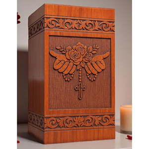 Custom Printed Wooden Urn for Ashes Wooden Cremation Urn with Sliding Lid Design urn by AYAANS - Product Image 1