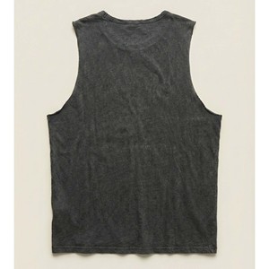 Camiseta sin mangas de gimnasio para hombre, estilo vintage, con lavado especial, bajo sin rematar, 100% algodón, de secado rápido, estilo urbano, para culturismo - Product Image 6