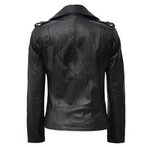 Chaqueta de Mujer de Cuero Genuino de Alta Calidad con Cremallera Tejida Impermeable, Tacto Suave y Costuras Duraderas para Amantes de la Moda - Product Image 3