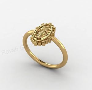 Anillo de la Medalla Milagrosa de la Virgen María, chapado en oro de 18k sobre plata 925, joyería religiosa católica, regalo espiritual para mujeres, más vendido. - Product Image 3
