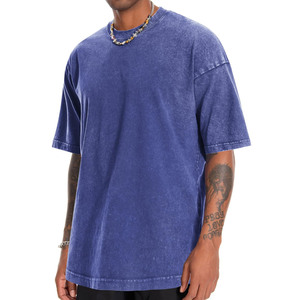 Fournisseur d'usine OEM, commandes en gros de t-shirts pour hommes effet délavé, prix raisonnables pour les nouveaux styles de t-shirts pour hommes effet délavé avec logo personnalisé - Product Image 3