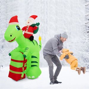 Dinosaurio Inflable de 8 Pies de Santa Claus para Decoraciones Navideñas de Jardín al Aire Libre, Decoración Festiva de Navidad - Product Image 4