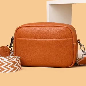 Sac messager en cuir de vache souple de haute qualité pour femmes, sac à main de marque de créateur à la mode, petit sac à bandoulière 100% cuir véritable - Product Image 4
