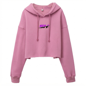 เสื้อฮู้ดผู้หญิงแบบสั้นใส่สบายเสื้อแนวสตรีทแวร์ปล่อยลงไหล่เสื้อฮู้ดระบายอากาศได้ดีเป็นมิตรต่อสิ่งแวดล้อม - Product Image 1