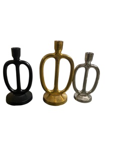 Ensemble de chandeliers modernes en métal noir, or et argent, pièce décorative pour la maison - Product Image 3