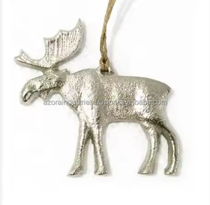 Ornements de Noël faits à la main en aluminium moulé maille design étoile en nickel fini décoratif - Product Image 6