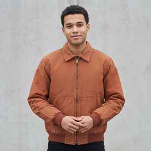 Blouson Bomber d'Hiver pour Homme en Toile de Coton Épaisse Style Detroit, Coupe Ajustée, Col Rabattu, Fermeture Éclair, Veste de Travail Rétro Chaude - Product Image 3