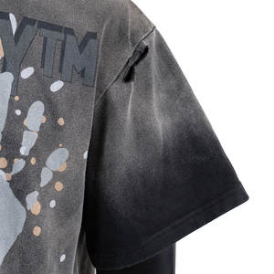 T-shirt en coton de haute qualité, personnalisé, effet délavé, style streetwear, respirant, séchage rapide, coupe classique pour homme - Product Image 5