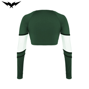 Ensemble d'uniformes de cheerleading personnalisés en Spandex/Polyester avec impression par transfert thermique, haut, jupe, pompon et nœud, tenue d'entraînement pour équipe - Product Image 4