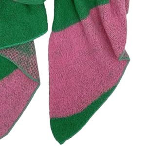 <b>Pink</b> Green Bold Color Block Scarf Soft Warm Fashion <b>Wrap</b> Women Winter Shawl Casual Oversized Neck Accessory Stylish Outdoor Wear - Product Image 3