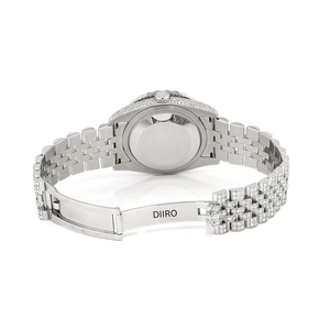 Montre de luxe pour homme entièrement sertie de diamants Moissanite, montre mécanique en or blanc et argent avec chiffres romains, style Hip Hop - Product Image 4