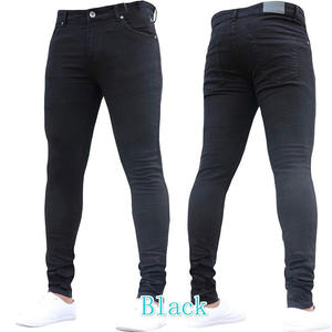 Pantalones Vaqueros de Hombre de Cintura Media, Estilo Retro, Casual, Ajustados, Rectos, Desgastados, de Mezclilla Elástica, para Verano, Precio de Fábrica - Product Image 2