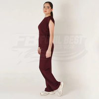 Combinaison médicale tissée pour femmes, manches courtes, fermeture éclair sur le devant, uniforme d'hôpital, poches, personnalisable, personnel médical FONILBEST SPORTS