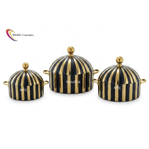 Olla de Lujo para Hot Pot, Cacerola de Acero Inoxidable, Negra y Dorada, con Aislamiento Térmico de Doble Pared, Plato para Servir, Calentador de Comida para Buffet, Servidor de Roti - Product Image 3