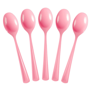 Cuillère ovale rose de haute qualité en plastique jetable, matériau PP, pour usage alimentaire, couverts légers - Product Image 6