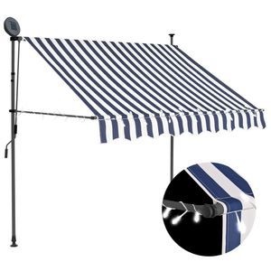 Toldo LED azul y blanco retráctil manual de 59,1 \" - Product Image 1