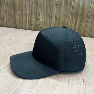 Gorras de béisbol snapback de 7 paneles con parches de agujeros cortados a láser, bordado personalizado, gorra de golf en blanco para hombre y mujer, fabricación en Vietnam. - Product Image 2