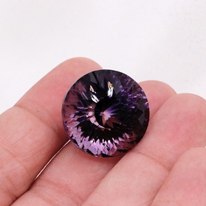 Achat en gros de pierres précieuses naturelles, améthyste violette ronde taille brillant, 22x22mm, 50 carats, facettées, pierres précieuses en vrac, Memoria Jewels - Product Image 4