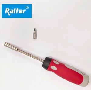 Ralters Holder <b>Screwdriver</b> 100mm Red Plastic Handle DIY Grade Interchangeable Bit PH2 Stainless Steel Lower Freight - Product Image 1