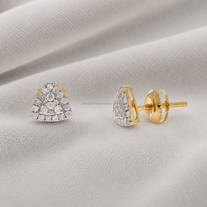 0.32 Ct Natural Brilliant Cut Diamond Cluster Stud <b>Earrings</b> 10k Solid Gold Minimalist Luxury Women Party Gift Part - Product Image 1