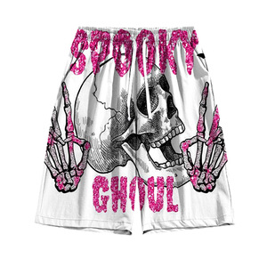 Bañadores de hombre con estampado de manos de esqueleto blancas, parte delantera de lona tejida, sublimación, secado rápido, cintura media, estilo urbano - Product Image 5