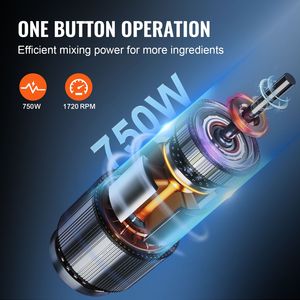 Robot da Cucina in Acciaio Inox di Grado Alimentare da 750W con Ciotola da 7 Quarti, Tritatutto per Verdure con 2 Lame a S Extra per Uso Domestico - Product Image 4