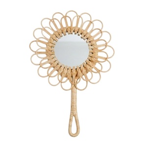 Espejo de Mano de Mimbre con Flores Hecho a Mano, Muebles Infantiles, Decoración para Habitación Infantil, Regalo de Mimbre Hecho a Mano, Precio al por Mayor - Product Image 2