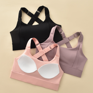 Sujetador deportivo transpirable de alta sujeción y resistente a impactos con tirantes ajustables y almohadilla de soporte fijo para el pecho para mujeres, sujetador de fitness. - Product Image 6