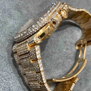 Reloj de Cuarzo Iced con Correa de Acero Inoxidable, Esfera Analógica con Fecha, Reloj de Pulsera de Lujo Estilo Hip Hop para Hombre - Product Image 3