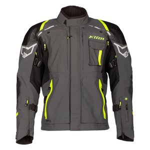 Veste de moto imperméable pour homme AMS SPORTS INTL, manches longues, gris jaune fluo, impression réfléchissante, pour toutes les courses - Product Image 1