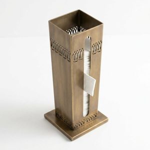 Porta Servilletas de Latón Antiguo Hecho a Mano, Diseño Perforado Meenar, Decoración Vintage para Mesa, Hotel, Boda, Hogar - Product Image 1
