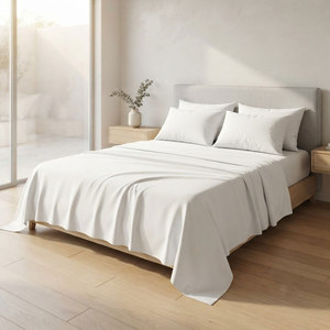 Premium Plain <b>White</b> Eco-Friendly Durable Comforter Set with Lightweight Polyester/Cotton Fabric for Modern Bedroom Decor - Product Image 4
