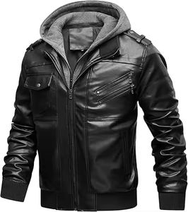 Veste à capuche en cuir noir respirante et élégante pour hommes, vente en gros |   Veste d'extérieur 100% cuir véritable |   Couleurs et tailles personnalisées OEM - Product Image 6