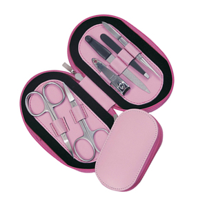 Pink Professional Durable Nail Kit with Stainless Steel Tools 5 in 1 Portable Manicure Set <b>Case</b> for Adults - Product Image 5