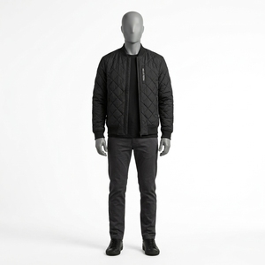 Chaqueta bomber acolchada negra para hombre, ropa de calle, chaquetas de invierno para hombre, chaqueta al por mayor para hombre, ropa informal. - Product Image 3