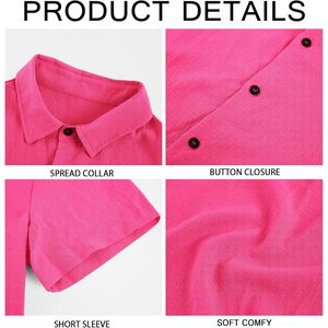 2025 hommes décontracté été plage hauts 100% coton chemise boutonnée à manches courtes couleur unie-Hippie Yoga ODM approvisionnement - Product Image 3