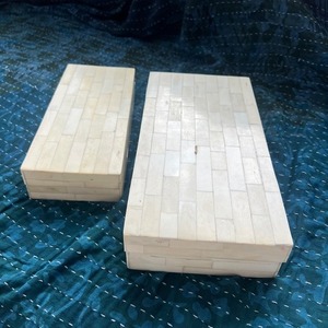Handcrafted Bone Inlay Decorative <b>Storage</b> Box Set with Natural Mosaic Tile Pattern Jewelry Organizer Keepsake Box for Home Decor - Product Image 2