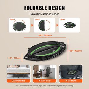 Trampolino Fitness Pieghevole da 51 Pollici, Stabile e Silenzioso, con 4 Leve, Carico Massimo 450 libbre, Trampolino per Esercizi - Product Image 5