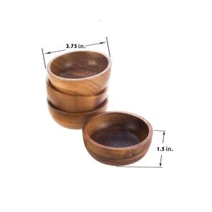 Cuenco de madera de acacia Diseño clásico Cuenco de Acacia con cuchara Producto de súper mercado Frutas y ensaladera para el hogar Hotel y restaurante - Product Image 4
