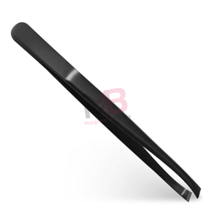 Prix d'usine, moins cher, pinces à épiler en acier inoxydable de 1,2 mm, outils de soin personnel, pinces à épiler biseautées noires et or rose - Product Image 4