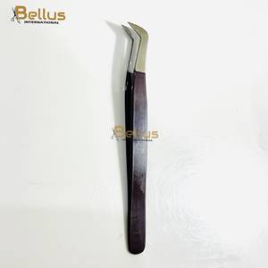 แหนบต่อขนตา Bellus International Professional สีช็อกโกแลต ปลายแหลม 45 องศา ทำจากสแตนเลสสตีล จับถนัดมือ สำหรับต่อขนตาแบบกำหนดเอง - Product Image 2