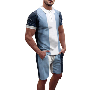 Conjunto de Dos Piezas de Camiseta Polo y Pantalones Cortos Personalizados con el Último Diseño para Hombre, Ropa Masculina, Traje de Verano - Product Image 1