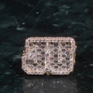 Bague Chevalière Personnalisée KB 183 Sertie de Moissanite VVS en Argent Sterling 925 pour Homme, Style Hip Hop, Bague de Présentation de Puissance - Product Image 1