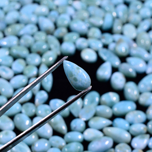 Pierres précieuses cabochons Larimar bleues naturelles en vrac pour la fabrication de bijoux, vente en gros, 7x7x4mm 14x7x4mm 2,5 carats en moyenne - Product Image 3