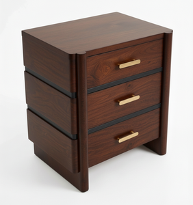 Mesita de Noche Moderna Ecológica de Madera Maciza de Mango con 3 Cajones, Plegable e Inflable, Muebles para Dormitorio - Product Image 2