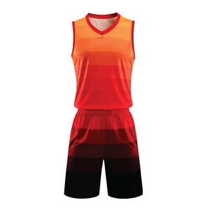 Uniforme de Baloncesto para Niños, Diseño Personalizado, 100% Poliéster, Sublimado, Transpirable, Sin Mangas, Cuello en V, Tela de Malla - Product Image 1