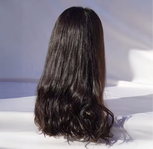 Perruque brésilienne populaire en cheveux humains, style noir à ondulations naturelles/décontractées, avec attaches tissées, pointes à simple tirage - HAIR4WIG - Product Image 4