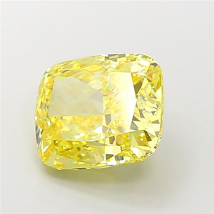 Diamante cultivado en laboratorio, certificado, de color amarillo intenso, corte cojín, gema suelta, brillo radiante, elegante, joyería fina de lujo, brillo CVD. - Product Image 6